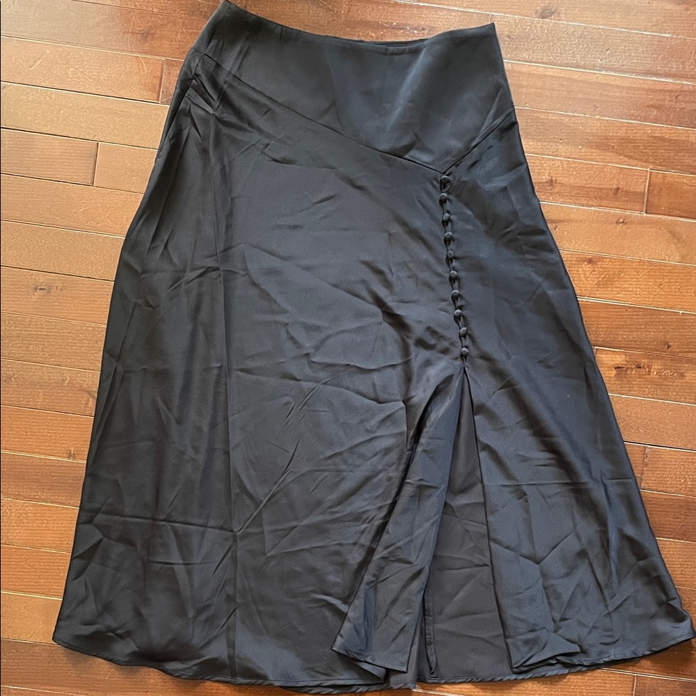 Banana Republic Dark Brown Midi Satin Skirt